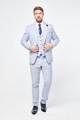 Caridi Sky Short Check Three Piece Suit